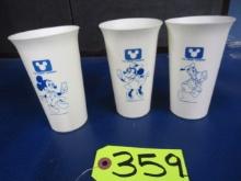 3 - 1983 DISNEY CUPS  6" T