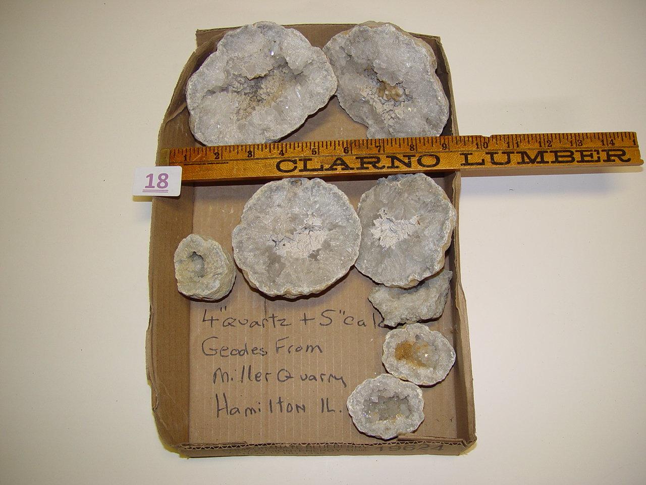 Quartz & calcite geodes from Miller Quarry Hamilton IL