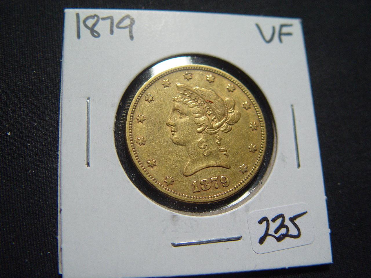 1879 $10 Gold Indian   VF