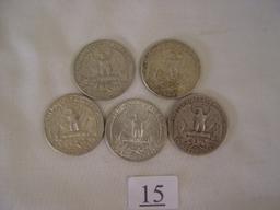 (5) Silver Quarters 1956-1964