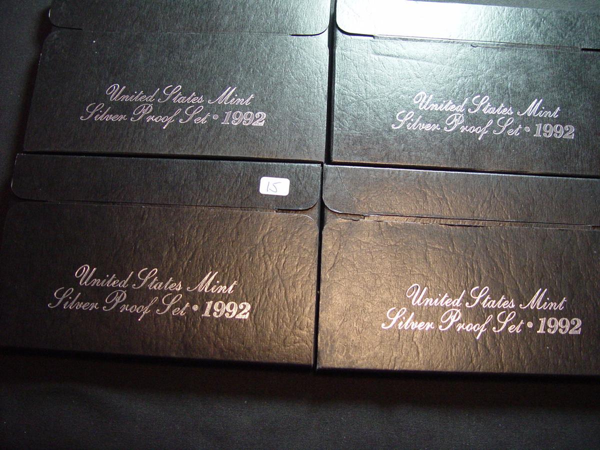 Four 1992 Silver Proof Sets