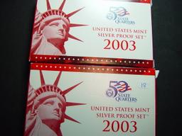 Two 2003 Silver Proof Sets