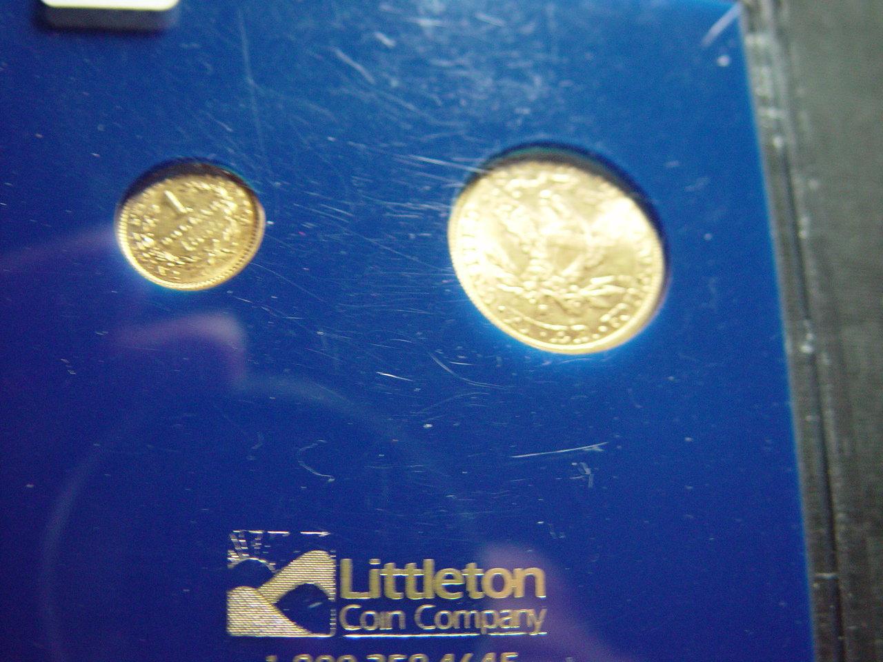 Two Piece Liberty Gold Coin Set: Type 1 Dollar & $5   XF/AU