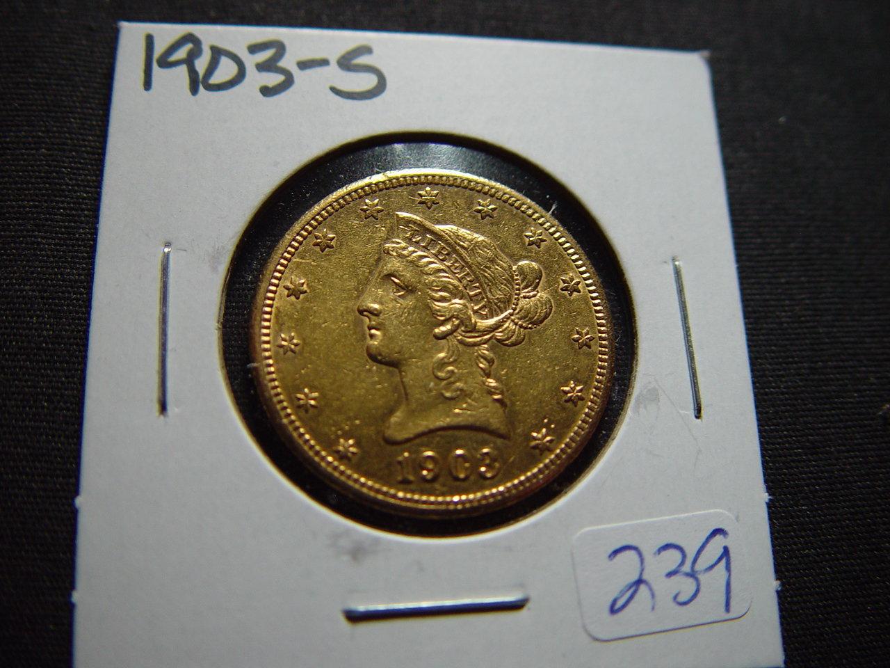 1903-S $10 Gold Liberty Cleaned AU