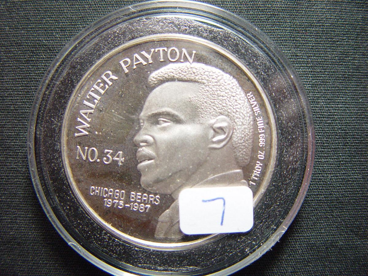 Walter Payton "NFL Rushing Leader" Silver Ounce