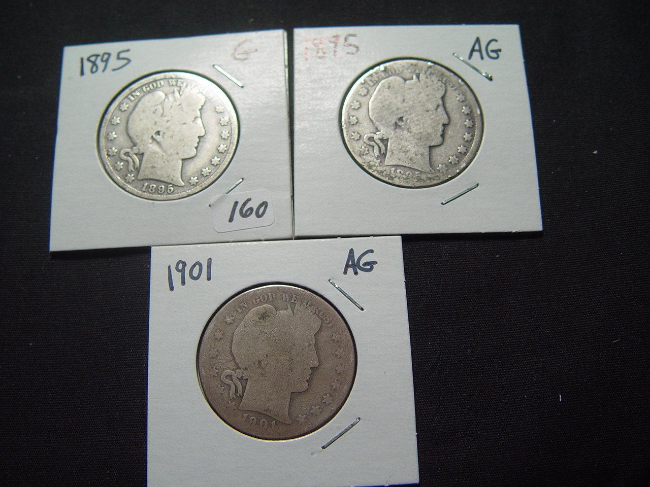 Three 50 Cent Barbers: 1895 G, 1895 AG & 1901 AG