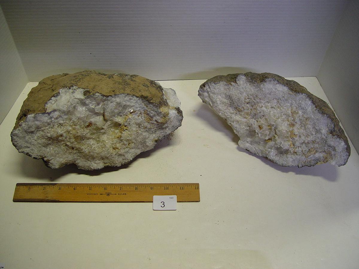 10” Calcite geodes from Fox river near Wayland Missouri