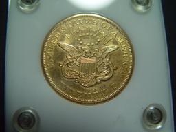 Scarce 1856-S, $20 Gold Liberty   XF, cleaned