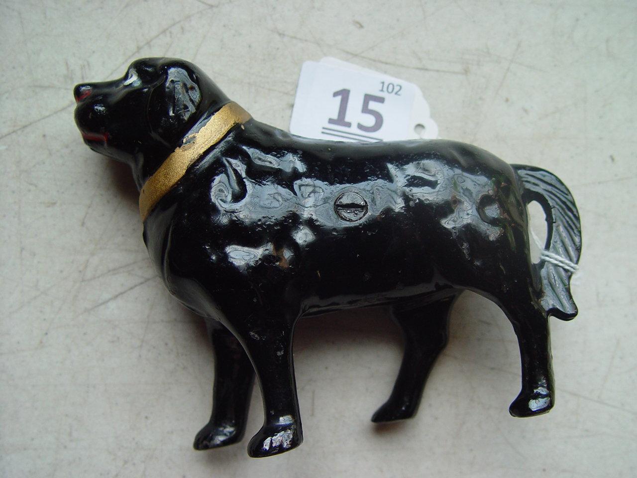 Cast Iron Dog Bank, 4 1/2" Tall To Top Of Head