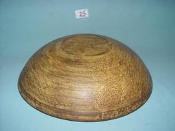 Wooden Bowl Grained Painted, 12" In Diameter