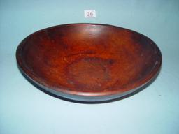 Wooden Bowl Fancy Turned, 14 1/2" In Diameter