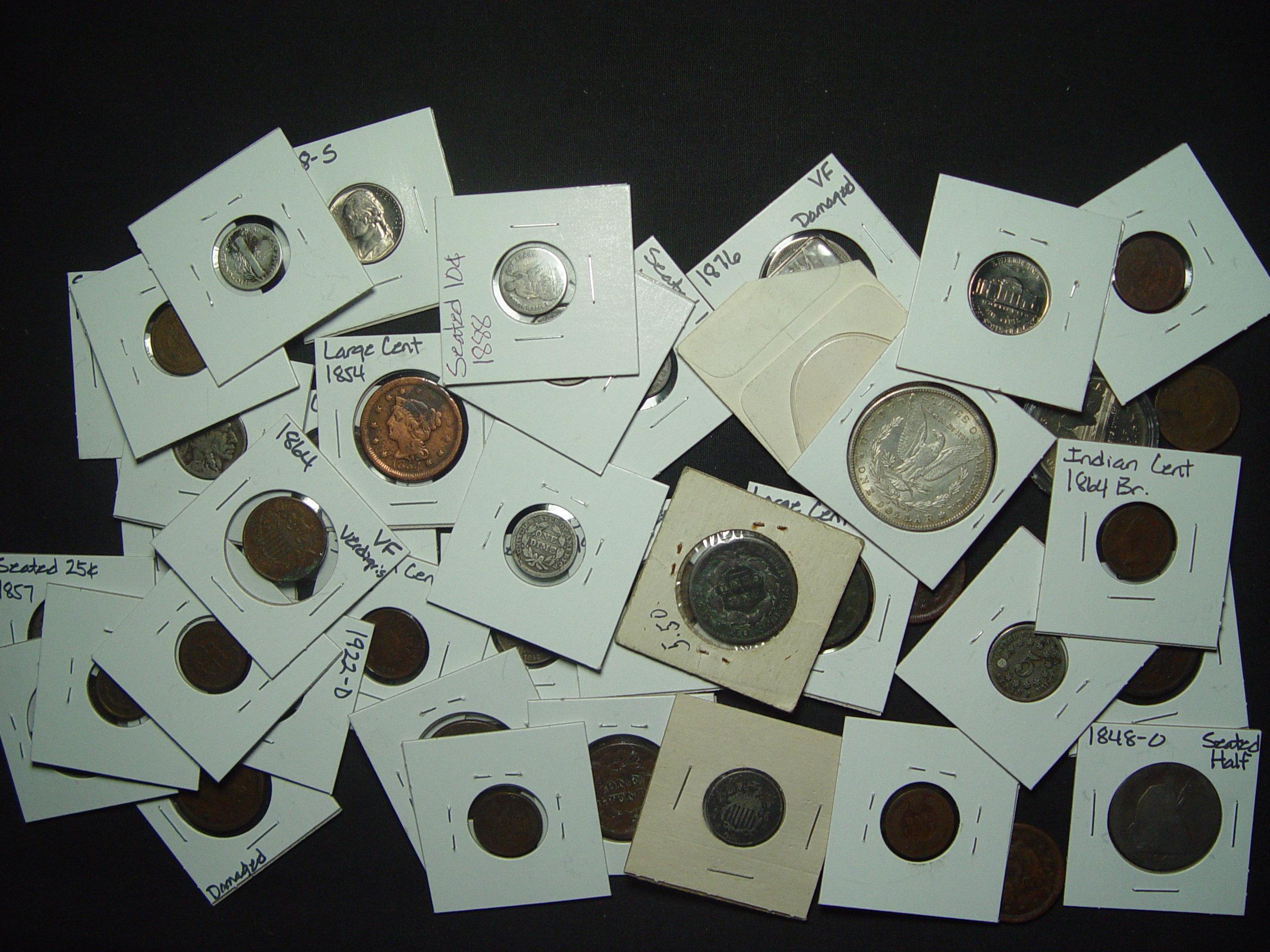 Bag of 50 Obsolete U.S. Coins- Most with condition issues