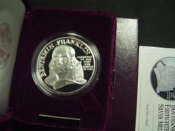 Ben Franklin Firefighters Proof Silver Medal