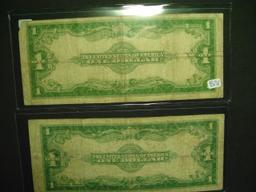 Pair of 1923 $1 Silver Certificates