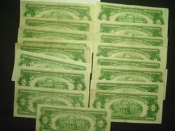 17 - $2 Red Seal Notes   Avg. Circulated