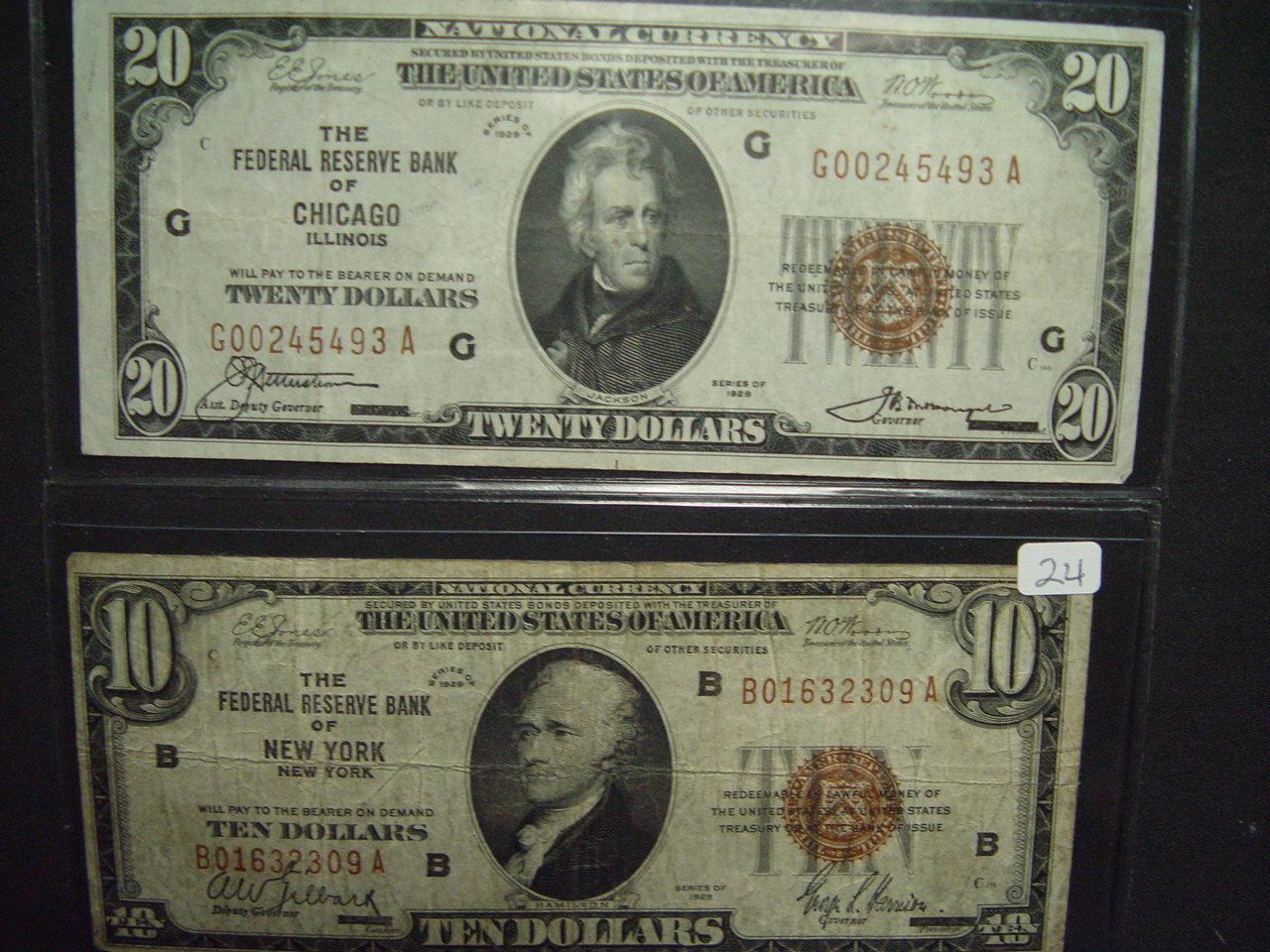 Two 1929 Federal Reserve Bank Notes: