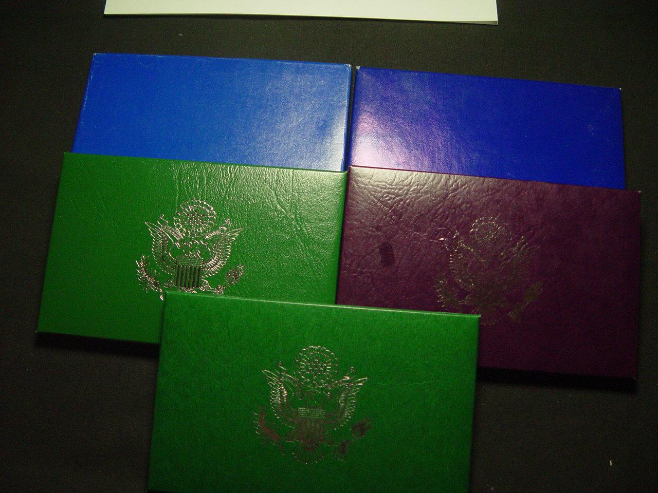 Five Different Proof Sets: 1968, 1970, 1988, 1996, 1998
