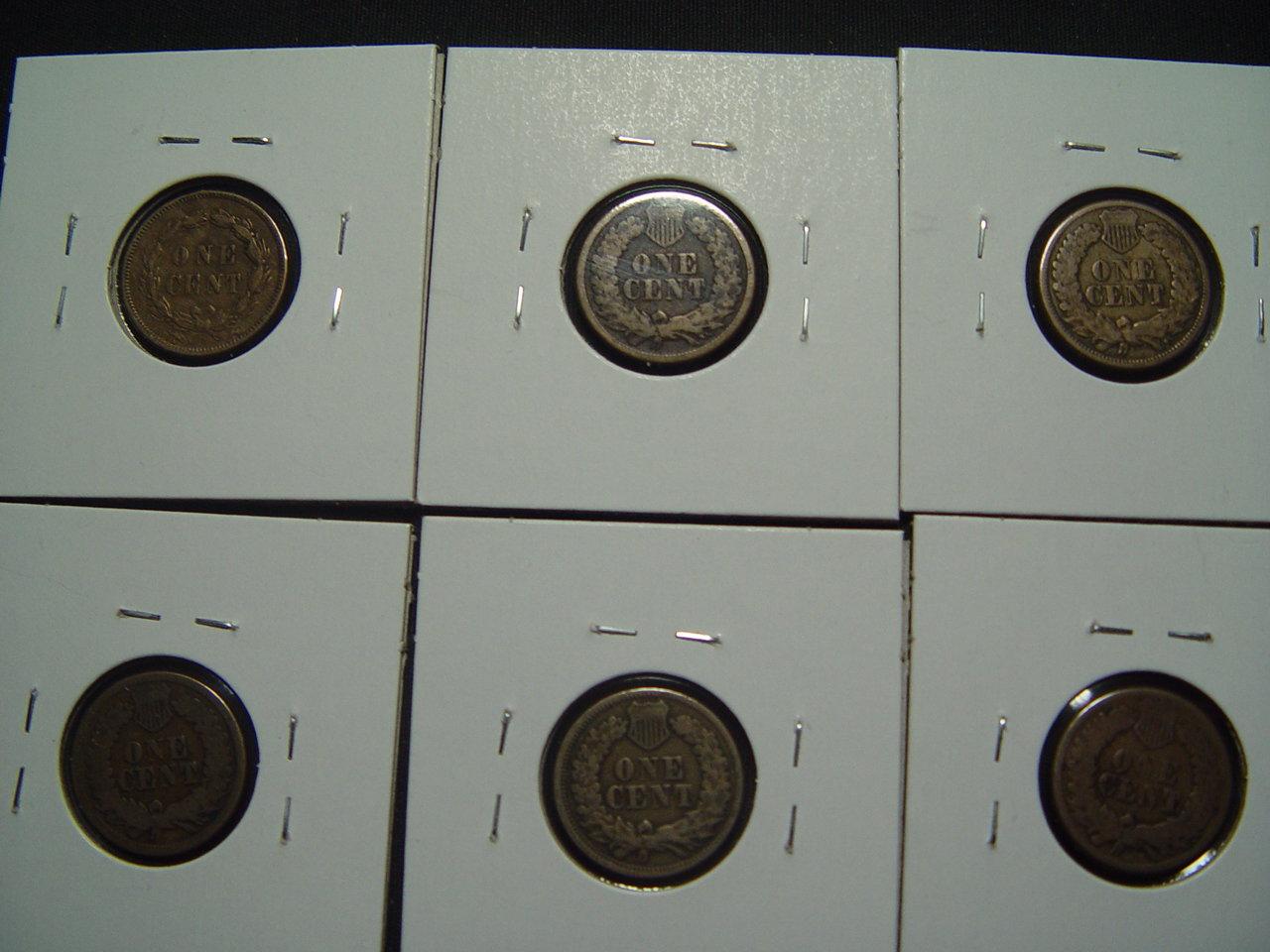 All Six Copper/Nickel Indian Cents  1859-1864   Good to Fine