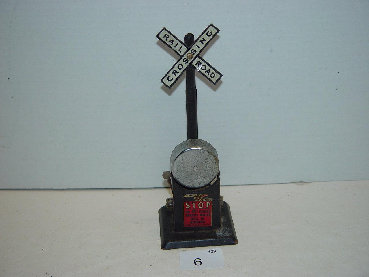 Marx & Co Mar Lines O gauge Rail Road Crossing bell signal works 2 pics