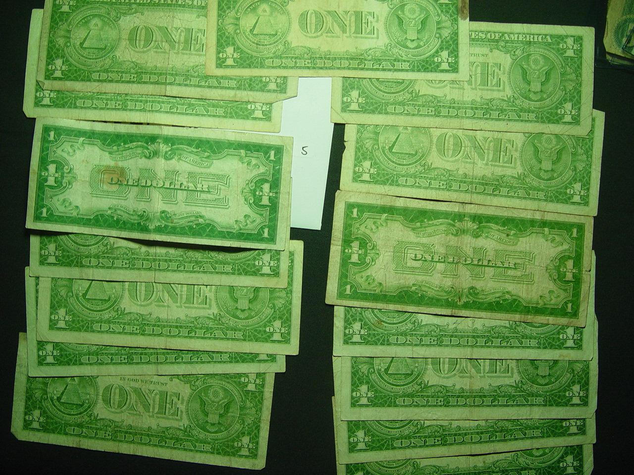 15 - $1 Silver Certificates  Avg. Circulated