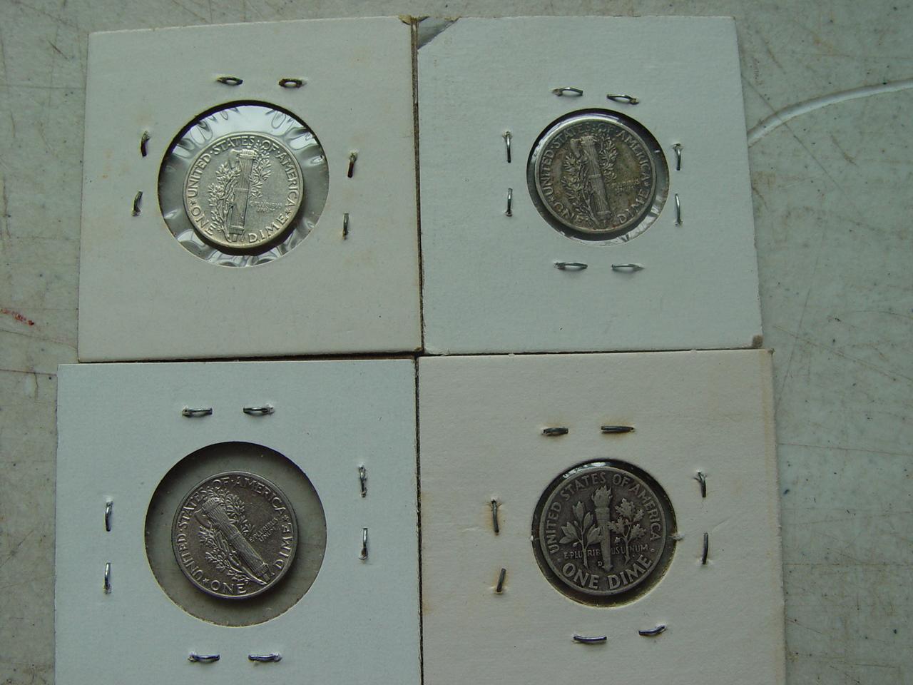 (3) Mercury & (1) Silver Roosevelt Dimes