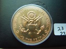 1976 Bicentennial, Gold Plated Medal