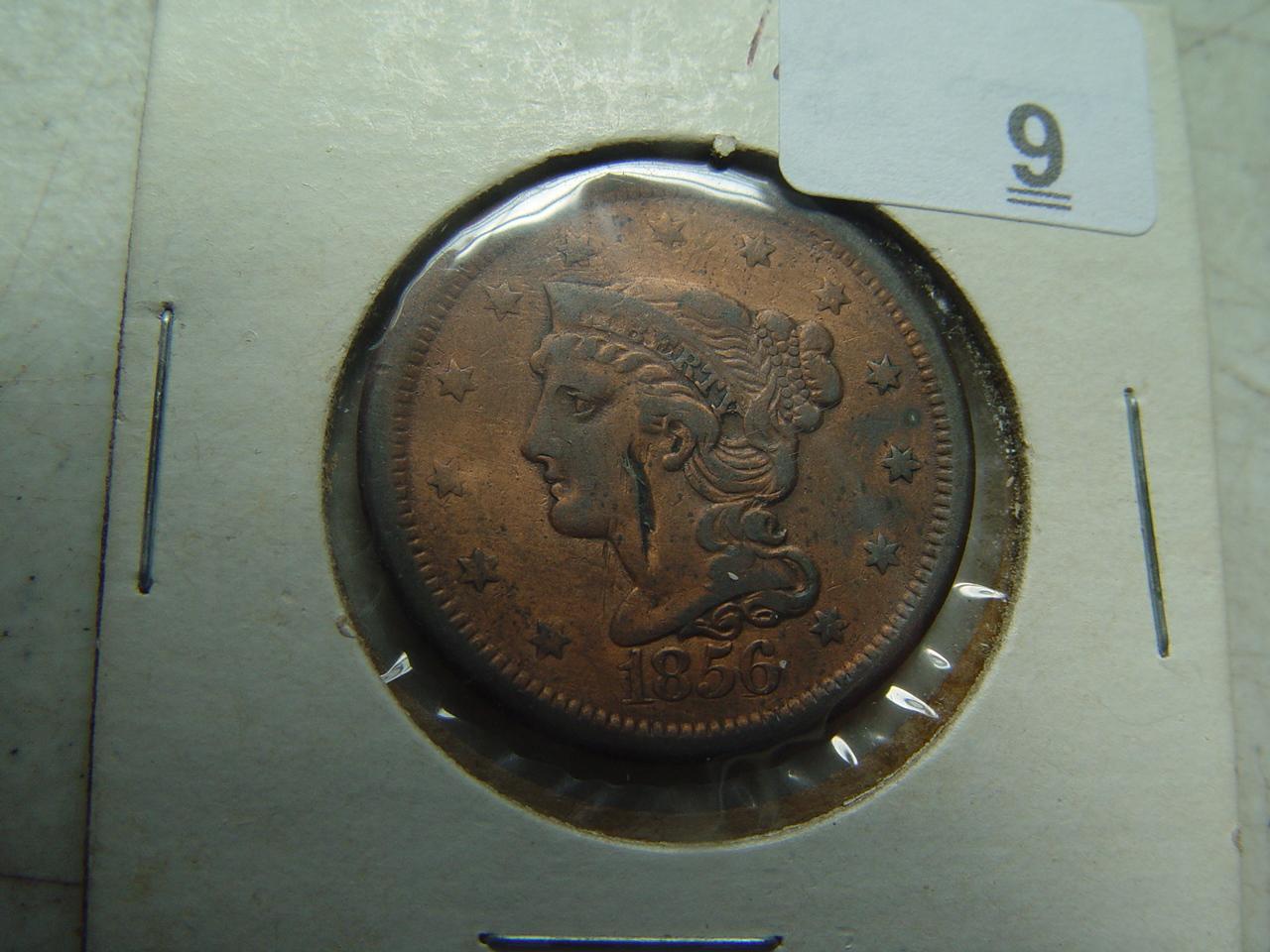 1856 Large Penny, Divots On Both Sides