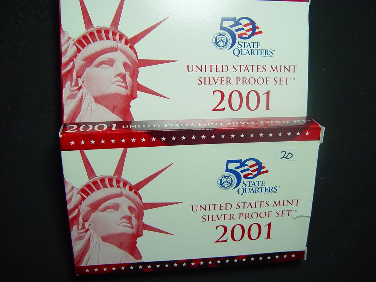 Pair of 2001 Silver Proof Sets