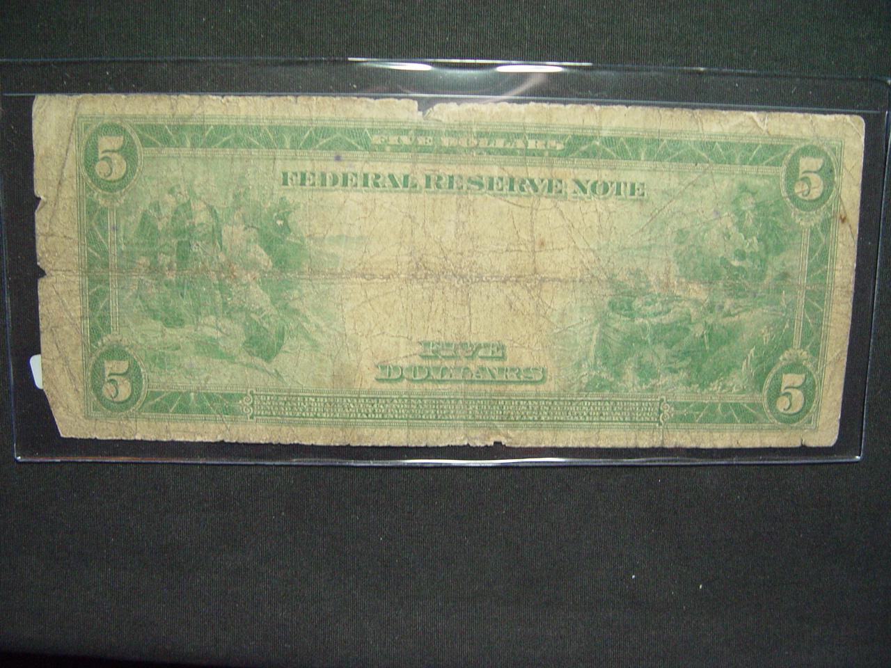 1914 $5 Federal Reserve Bank Note