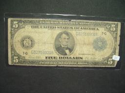 1914 $5 Federal Reserve Bank Note