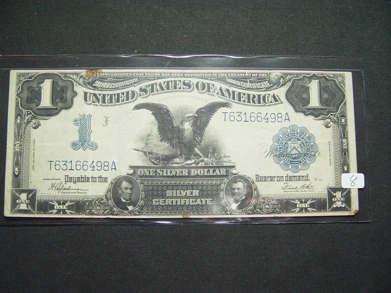 1899 "Black Eagle" $1 Silver Certificate- small tear at top margin