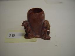 Soapstone Toothpick Holder, See No Evil, Hear No Evil, Speak No Evil