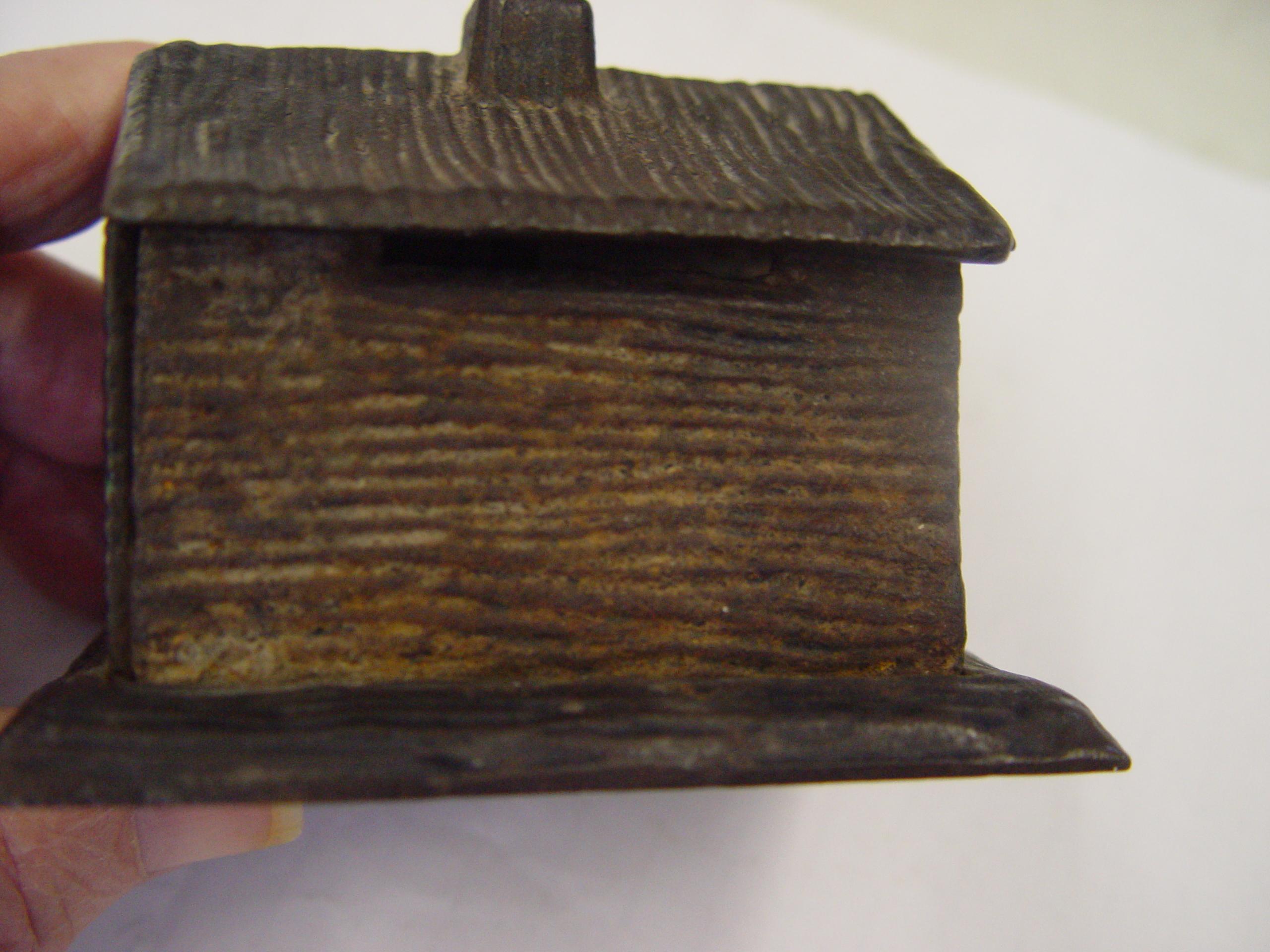 2 1/2" Log Cabin Cast Iron Bank