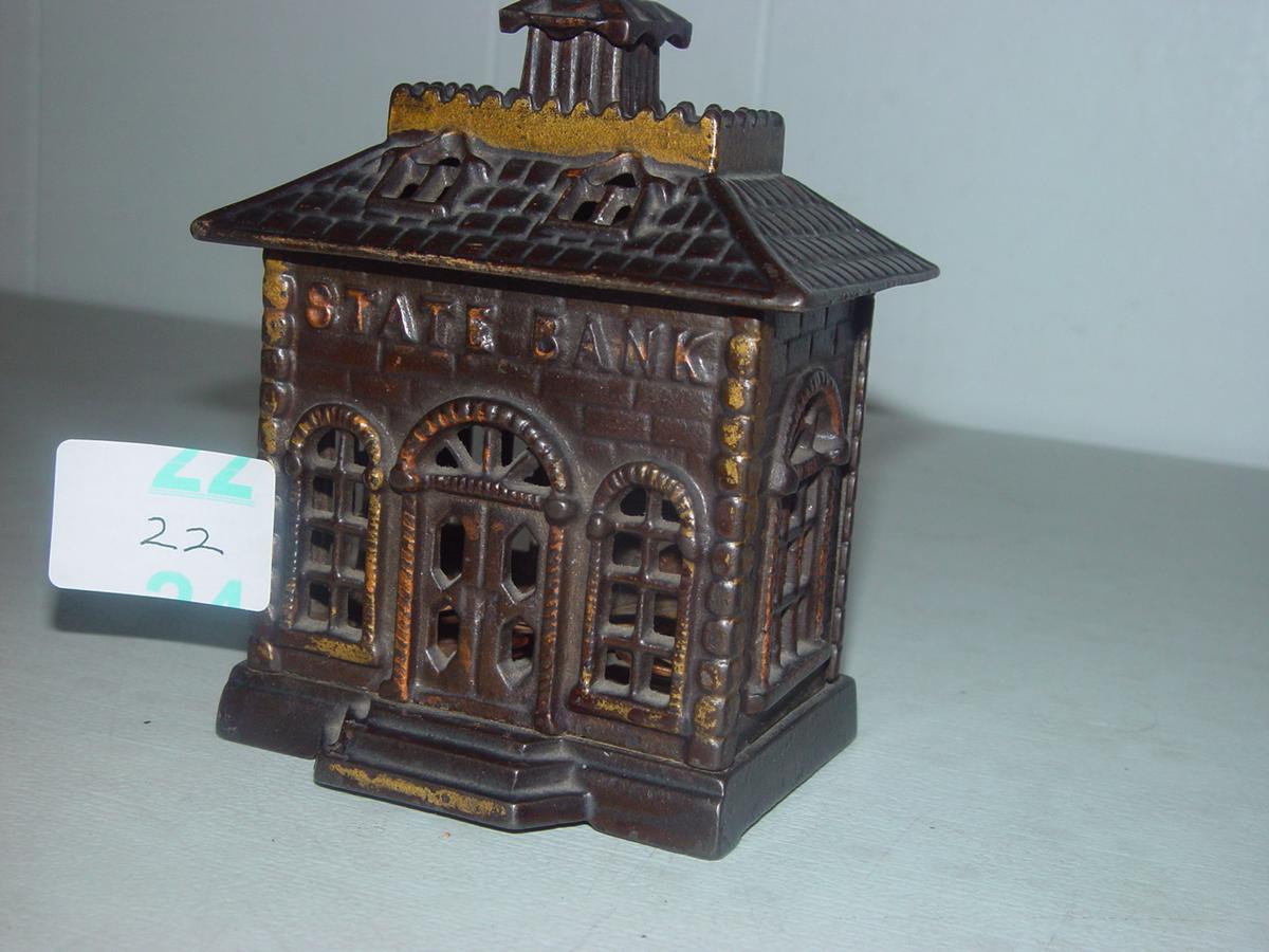 5" State Bank Cast Iron Bank