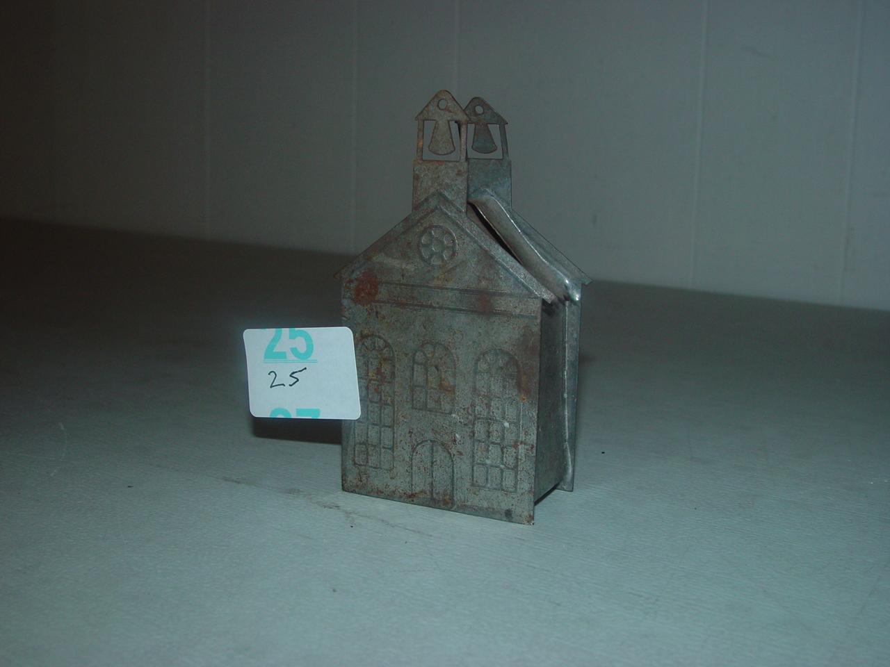 Tin Church Bank, 4 1/8" Tall