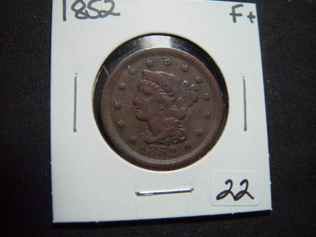 1852 Large Cent   F+