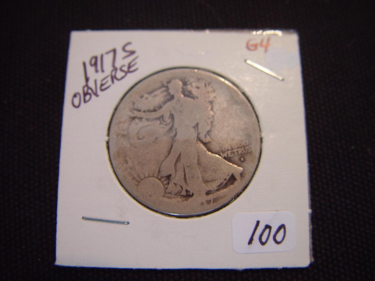 1917-S Obverse Mark 50 Cent Walking Liberty G