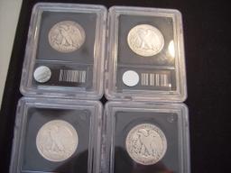 Four 50 Cent Walking Libertys 1937-D, 1937-S, 1938 & 1938