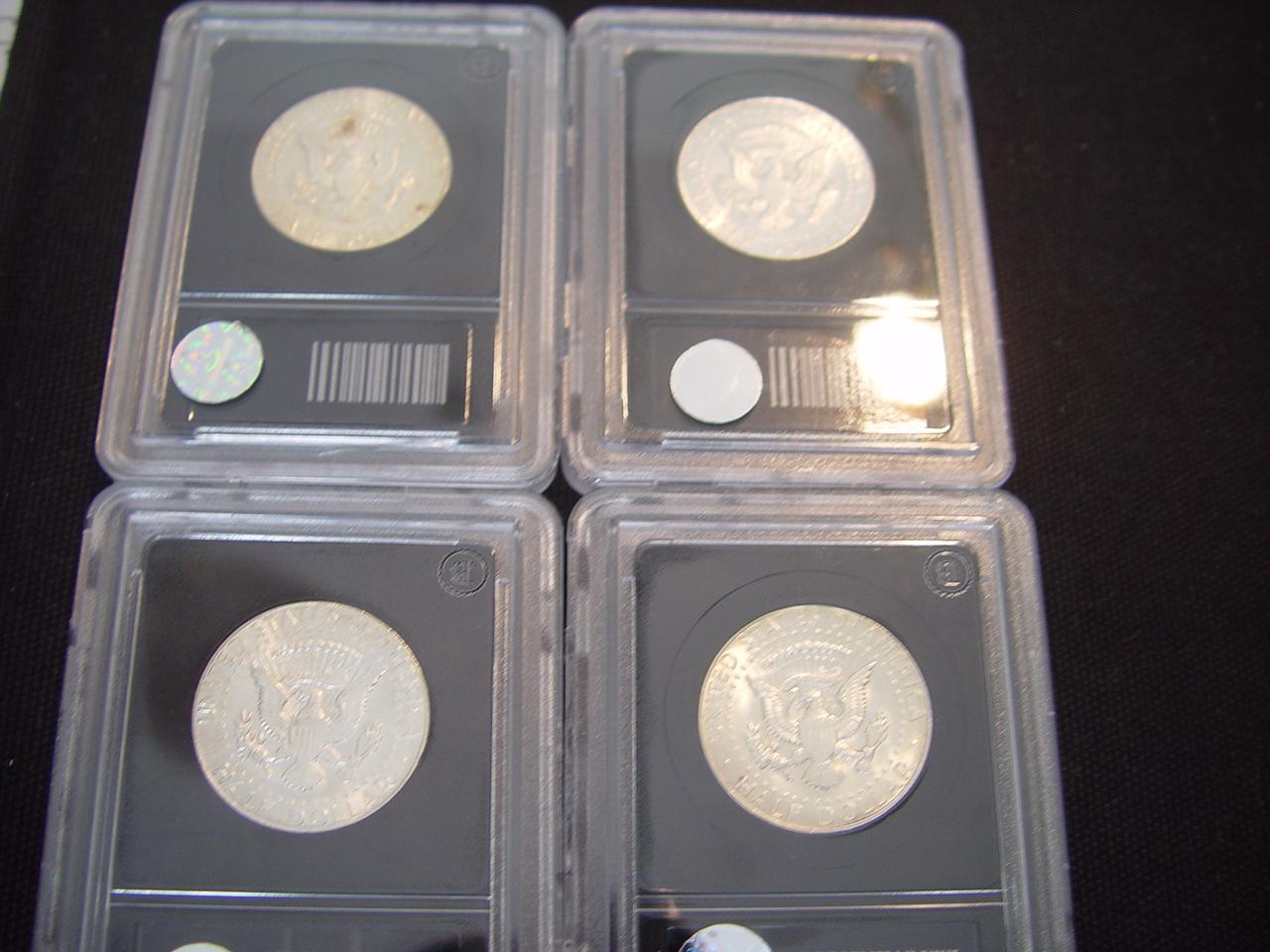 Four 50 Cent Kennedy's BU 1966, 1967, 1967 & 1968-D 40% Silver
