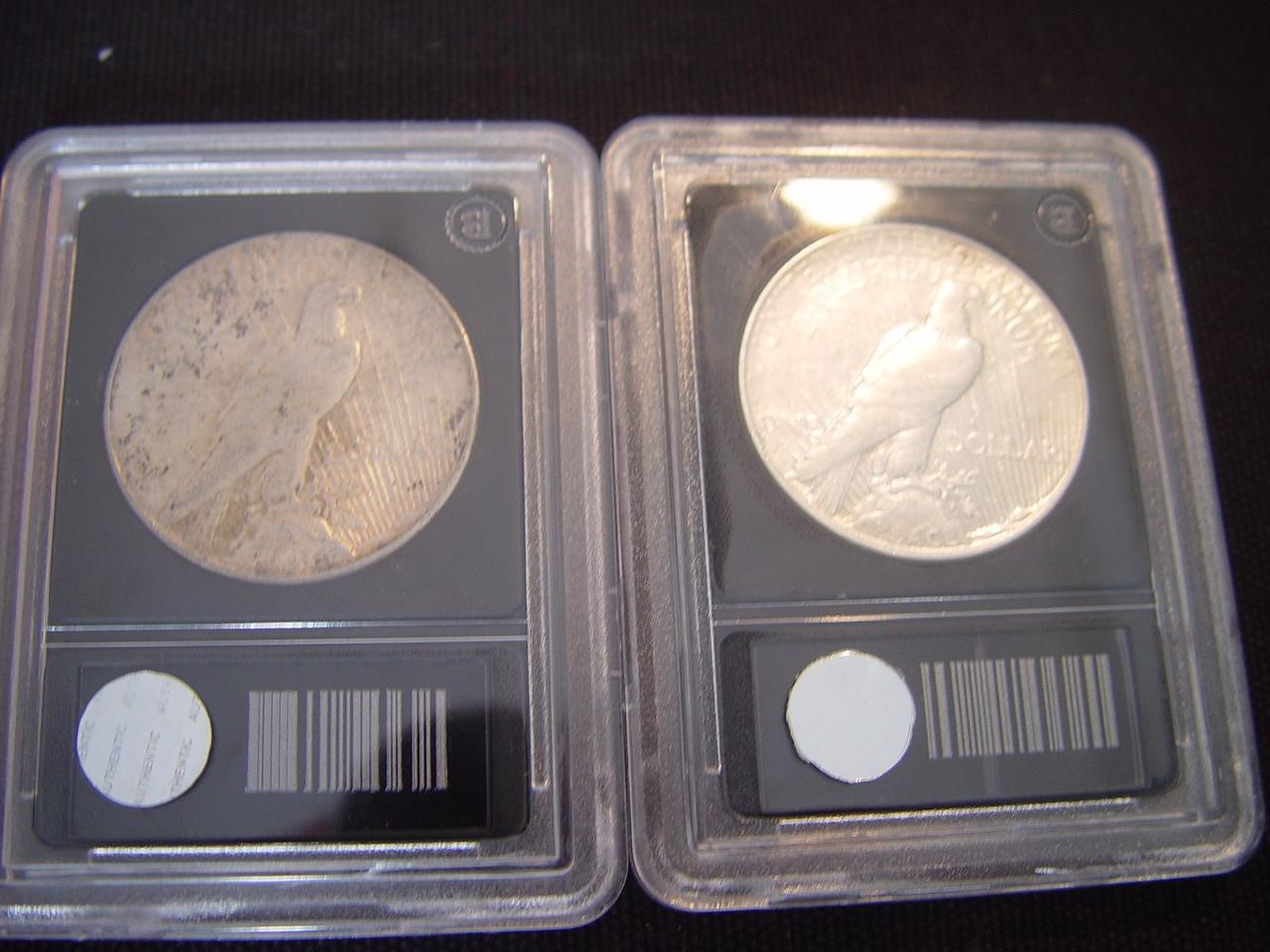 Two Peace $1 1926-S VF Corrosion & 1927-S XF