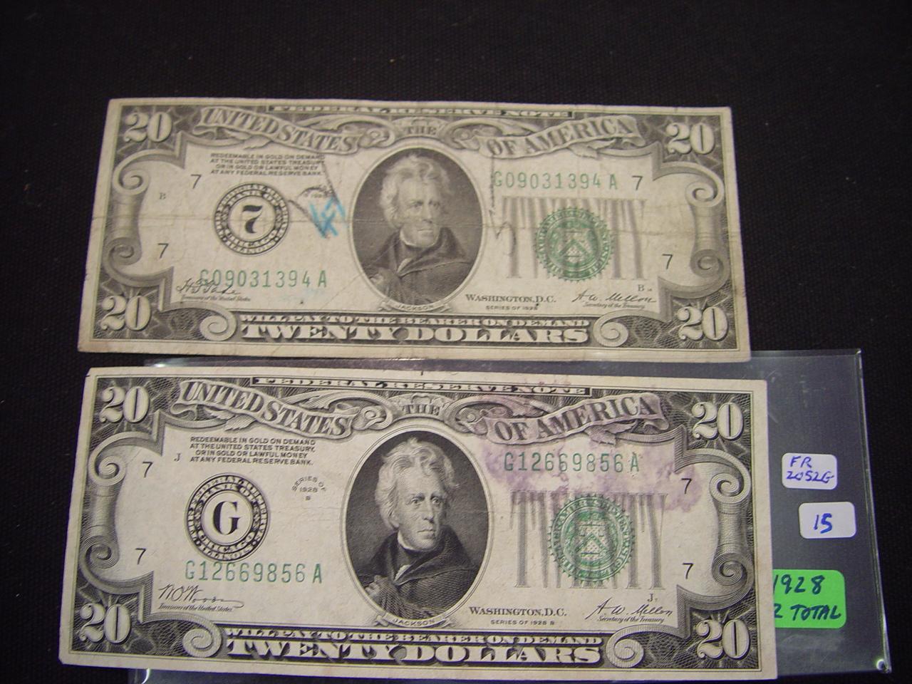 $20 FRN 2 Total 1928 FR 2052 G