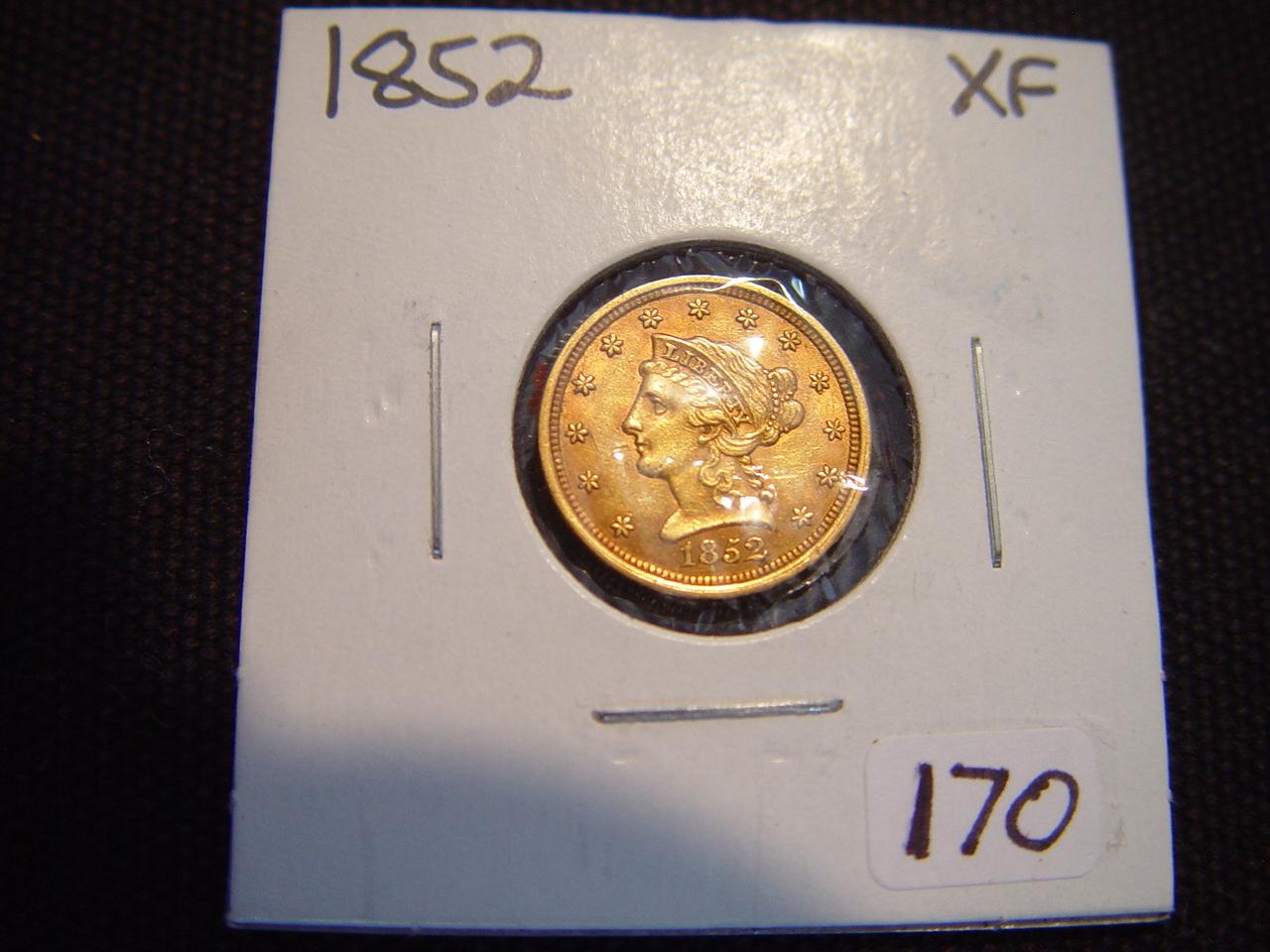 1852 2 1/2 Gold Liberty XF
