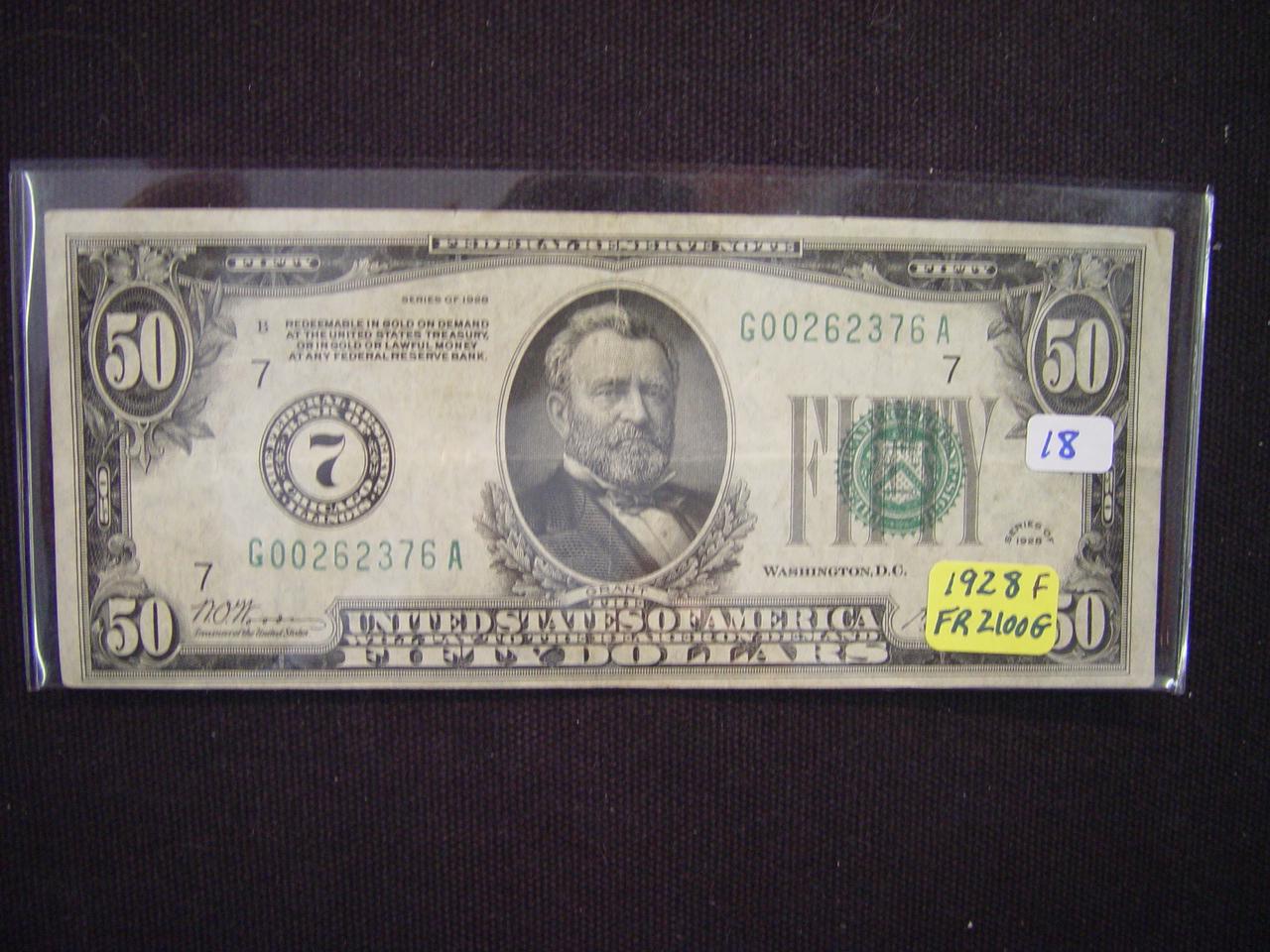 $50 FRN 1928 F FR 2100G