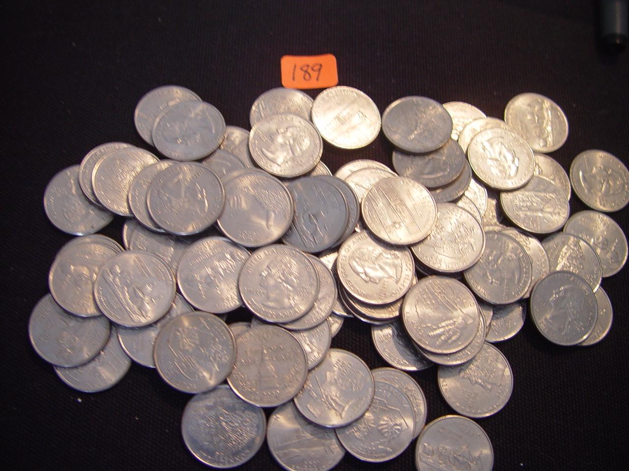 25 Cent State Quarters 83 Total 1999 - 2003 All P's BU Clad