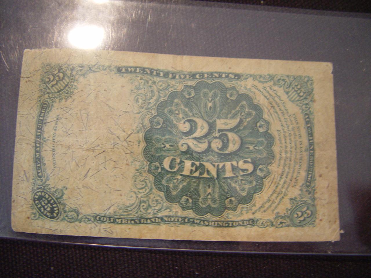25 Cent Fractional Series of 1874 F FR 1308