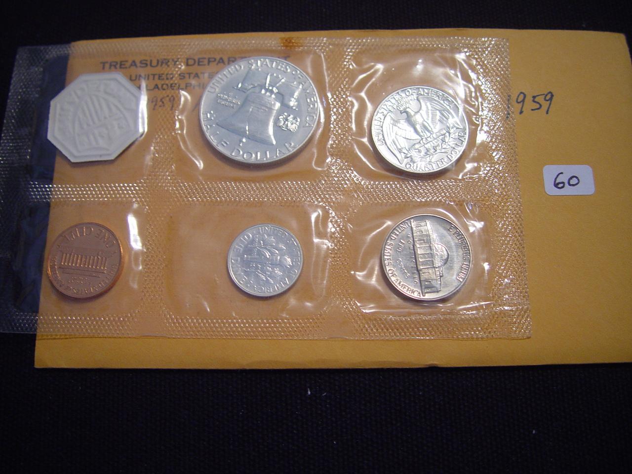 1959 Mint Set - Philadelphia - 5 Coins Total