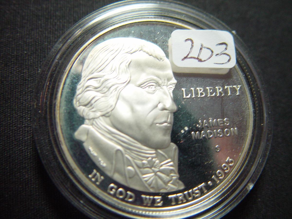 1993 Proof Madison Bill of rights Silver Dollar