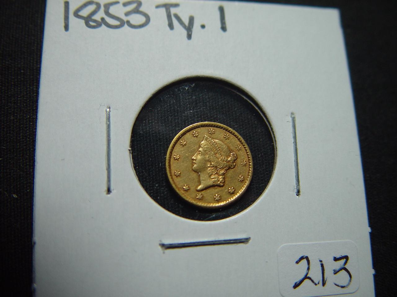 1853 Ty. 1 Gold Dollar   XF