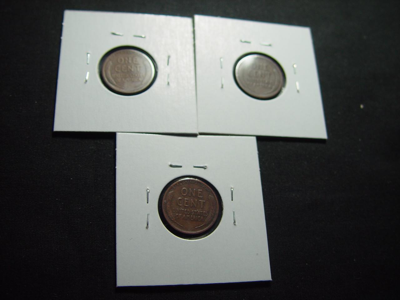 Three Early Lincoln Cents: 1910-S  VG, 1911-D  VG, 1912-D  Fine