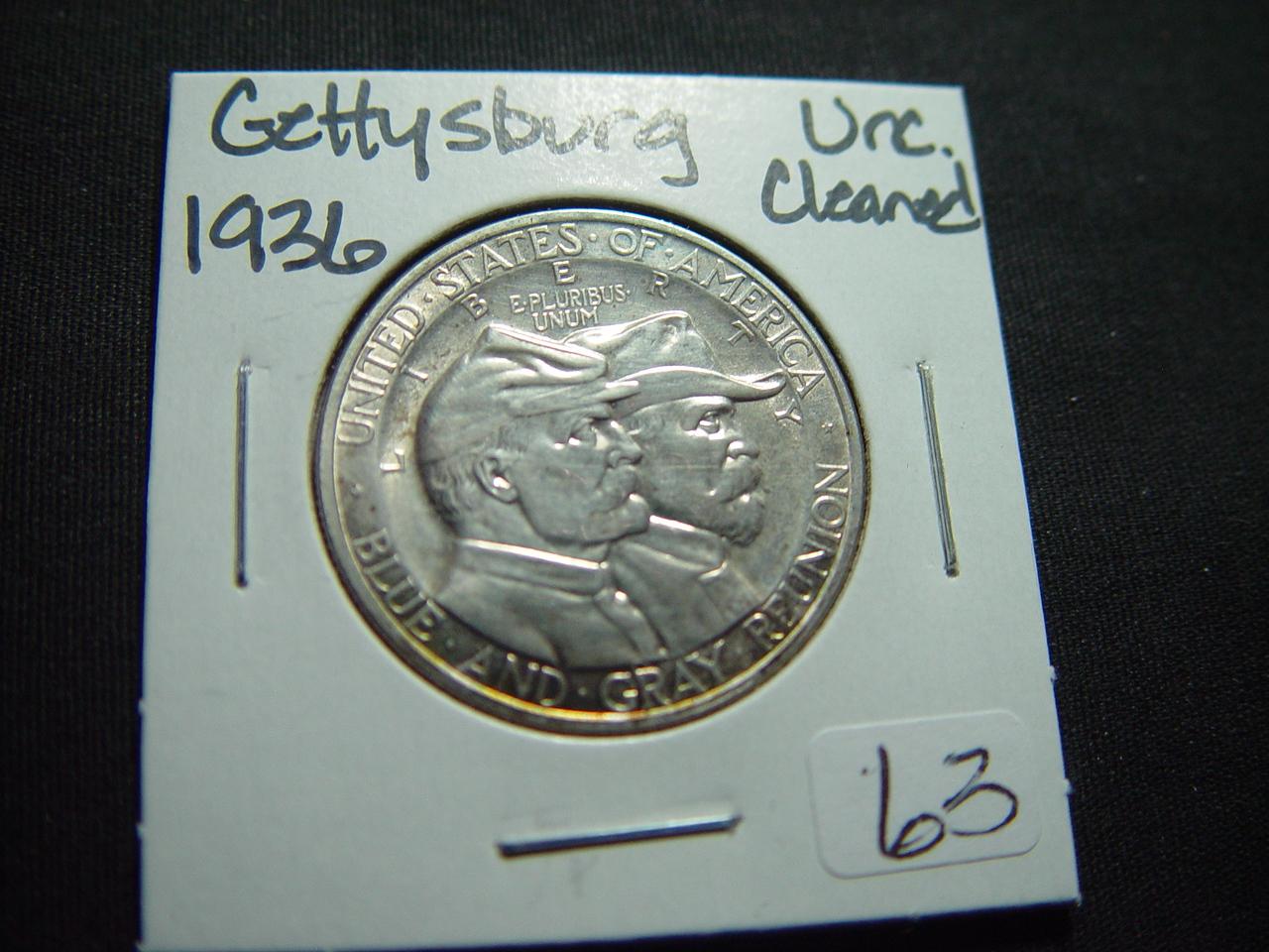 1936 Gettysburg Commem. Half   Unc., cleaned